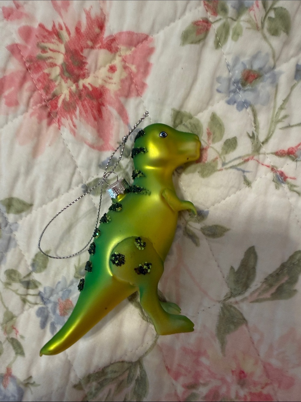 Green Dinosaur Holiday Ornament
